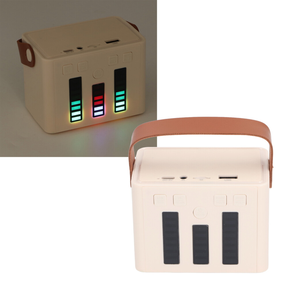 Portable Bluetooth Speaker with Dual Microphone Set Home Karaoke Machine Karaoke Mics Speaker System Ivory