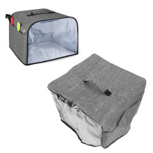 Wasserfester Oxford-Toaster-Schutz mit transparenter Vorderseite – Grau, 34x35,5x25 cm