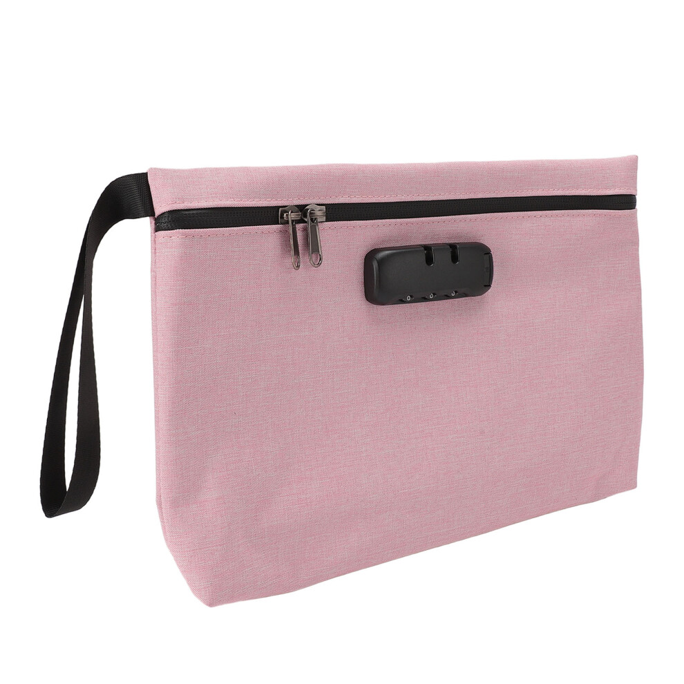 Pink Activated Carbon Smell Proof Bag Portable Odor Proof Stash Bag With Combination Lock For Travel Business Trip