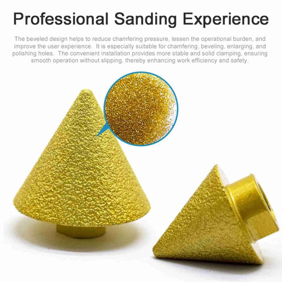Diamond Grit Chamfer Brazed Chamfering Tool Round-Bevel Milling Bit Tile Marble Granite Hole Drilling Enlarging Beveling Stone Polishing Ac 4161313725458