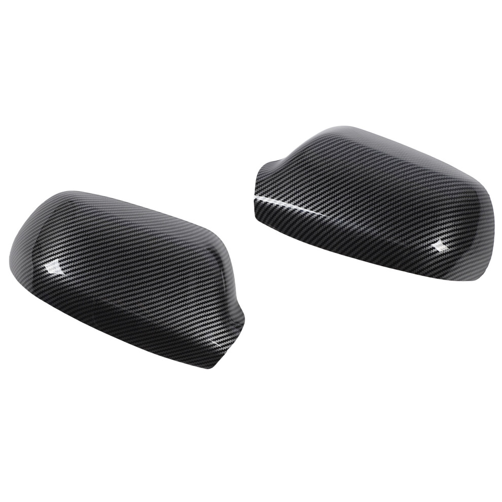 1 Pair Carbon Fiber Style Mirror Cover Plastic Weather Resistant Left Right Exterior Rearview Mirror Cap 9321313725413