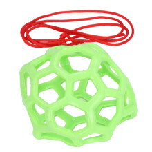 Hanging Feeding Toy Rubber Lattice Design Lightweight Soft Horse Treat Ball for Home and Farm Green