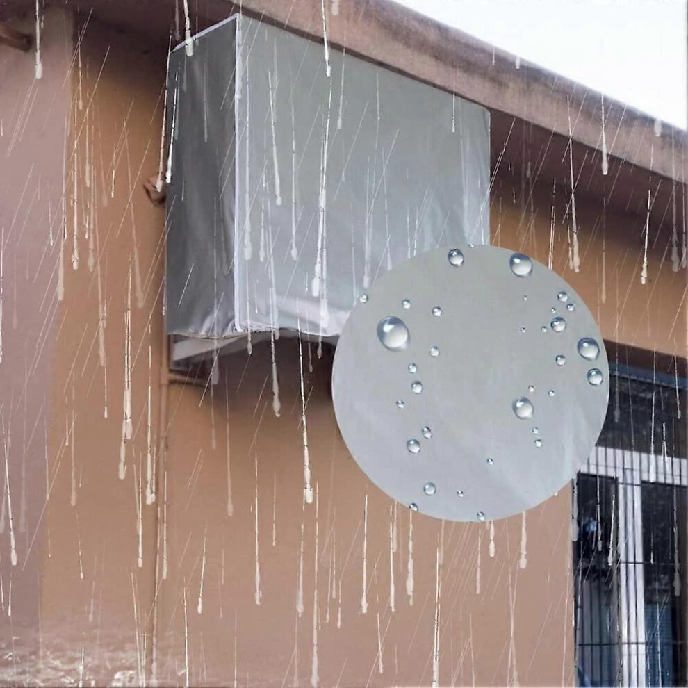(As show, One size) 1 piece (2-wide 2P: length 96*width 40*height 70) Outdoor Air Conditioner Cover Waterproof Cover Air Conditioner Dustproof Cover f