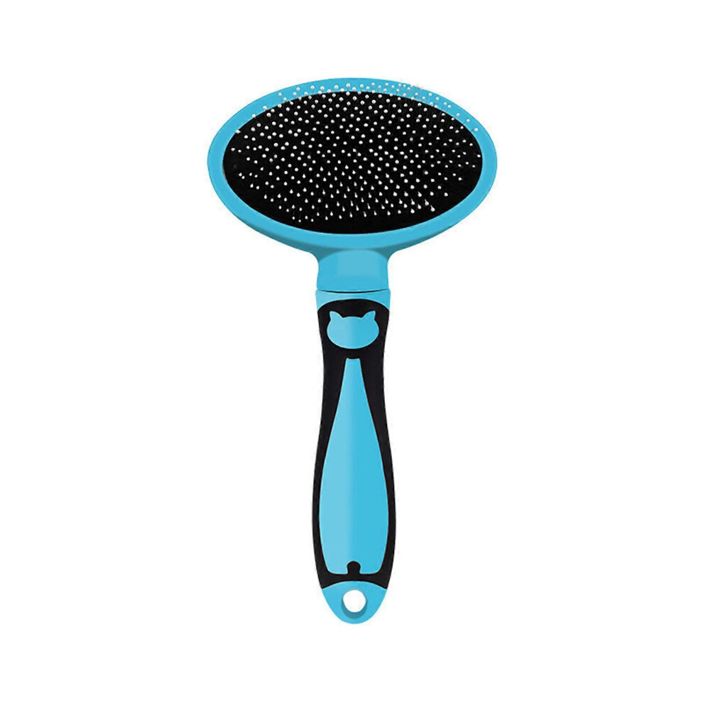 (Pink, One Size) Dogs And Cats Brush Pet Hair Deshedding Brush For Grooming Gently Removes Loose Hair Tangles Pains Free Bristles Blue 7683012694264