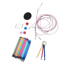 9 Pairs Circular Knitting Needle Set 3.5‑8mm Colorful Square Aluminum Circular Knitting Needles with 40‑100cm Cables