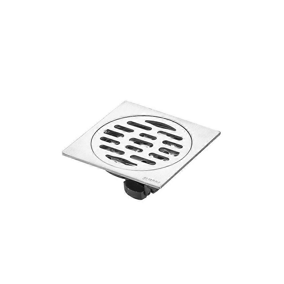 (As show, One size) 1 piece (about 100*100*3mm) Thick Drain Square Stainless Steel Odor Proof Bathroom Hotel Floor Cover Waste Gate Shower Drainer