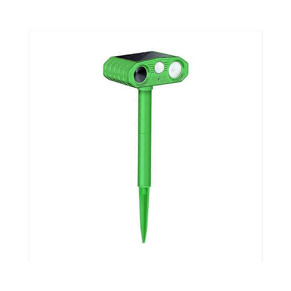 (As show, One size) Outdoor Solar Ultrasonic Animal Repeller Bird Repeller Cat Repeller Dog Repeller Mouse Repeller Ultrasonic Animal Repeller Grass Green