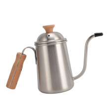 650 ml Kaffeekanne aus Edelstahl mit Holzgriff