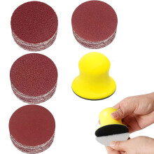 20 pieces wet-dry grinding blocks - round hook attachments - with grinding paper 100/400/800/1000 Grit - handmade abrasives