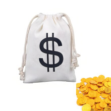 Money bag with dollar sign, 20 x 30 cm, White bank robber money bag for costume accessories, dollar sign fabric bag ideal for carnival, hall