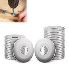 Flat Connector Stainless Steel Washers M6, Pack of 40 Rustproof Flat Connectors Perforated Plates A2 V2A Large Flat Washers DIN 9021 for Scr
