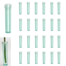 Pack of 20 Flower Test Tubes, 1.8 cm x 7 cm, Transparent Flower Tubes with Caps, Ideal for Flower Arrangements, Orchids and Plants, Perfect
