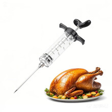 Meat Syringe & Marinade Syringe, Professional Meat Injectors for Smoking and Grilling, 30 ml Black, Ideal for Meat, Turkey and Beef, Grease