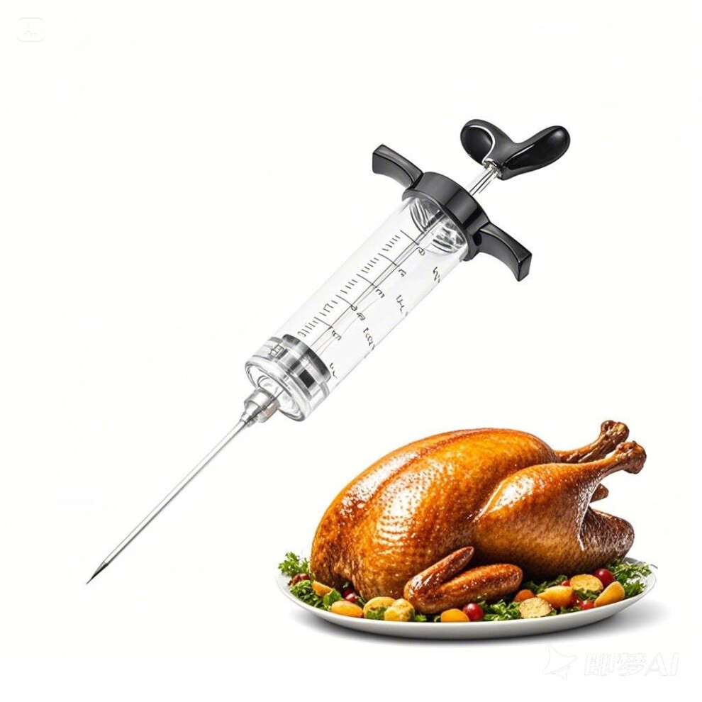 Meat Syringe & Marinade Syringe, Professional Meat Injectors for Smoking and Grilling, 30 ml Black, Ideal for Meat, Turkey and Beef, Grease-image-OPC-PHQC6BK-NEW