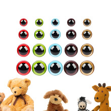 Glitter Eyes for Crochet Animals, Pack of 120 10 mm - 20 mm Safety Eyes for Plush Toys Including Safety Eyes and Safety Noses | Large Glitte