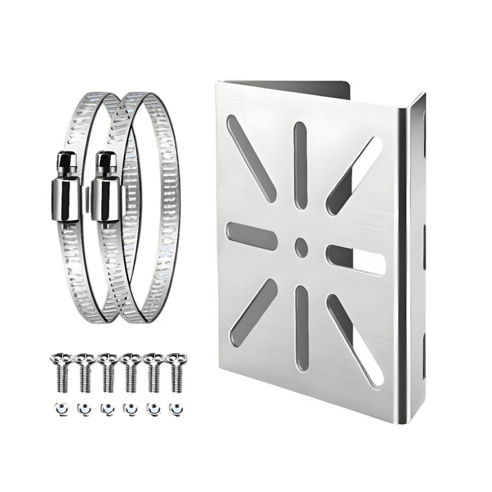 Universal Vertical Mast Mount For Security Cameras, Robust Stainless Steel Bracket With 2 Loops For Pole Mounting, Compatible With Cctv Came 6920702324386