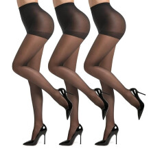 MATSOONY 3 Pairs of Tear-Resistant Tights in Black, with High Waist and Tummy Control for Tight Silhouette, Soft Breathable Material, Perfec