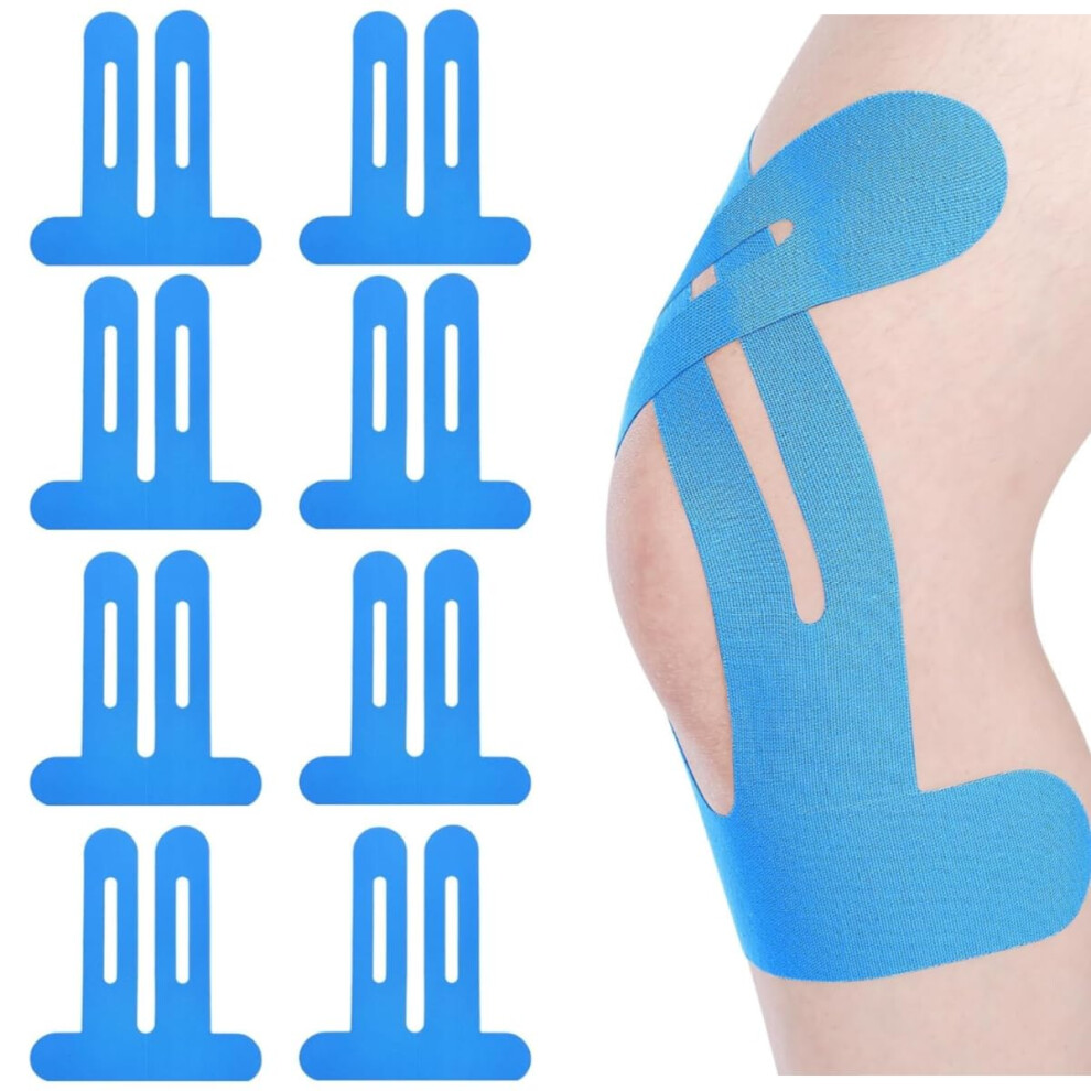 MATSOONY 8Pcs Kinesiology Knee Tape Precut, Sports Tape for Knee, Elastic & Waterproof Physio Tape for Knee Pain, Ideal for