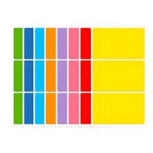 48PCS moving sticker, 100mm x 60mm rectangular color labels in 8 neon colors, perfect for color coding and organization