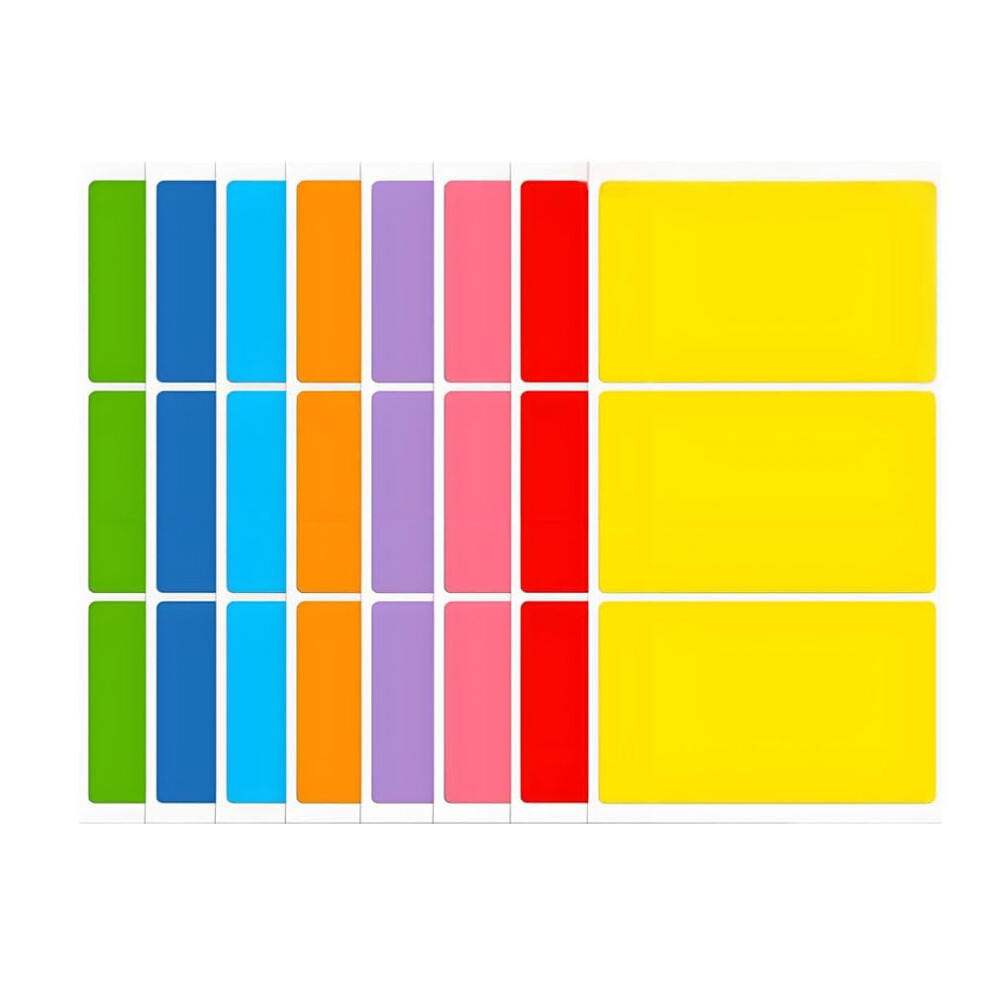 48PCS moving sticker, 100mm x 60mm rectangular color labels in 8 neon colors, perfect for color coding and organization