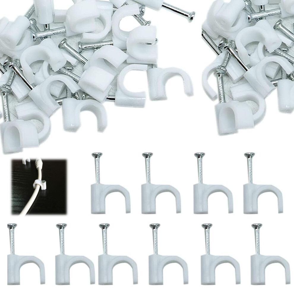 600Pcs Cable Nail Clips, 6 Size (3.5Mm 4Mm 5Mm 6Mm 7Mm 8Mm) Durable Round Nail Cable Clips, Wire Orderly Clips Pins Cable Tacks 6920702327325