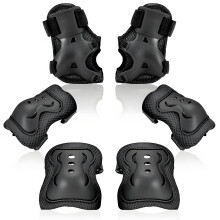 JCUQGDOO 6-in-1 child scooter protection kit, includes knee basins, elbow pads, wrist protection, adjustable protective equipment for scoote