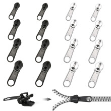 Zipper Repair Kit, 16 Pieces Zipper Pullover Replacement Set, Instant Zipper Fix for 4 Sizes, Perfect for Repair Kle
