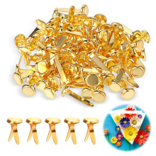 Paper Connectors Brads, 300pcs Split Pins Mini Gold Pastel Metal Paper Connectors Scrapbooking Essentials for DIY Crafts, Ka