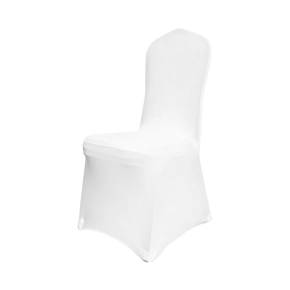 (As show, One size) 10Pcs Polyester Spandex Wedding Chair Covers Chair Cover Restaurant Banquet Hotel Evening Party Flat-Front 10PCS