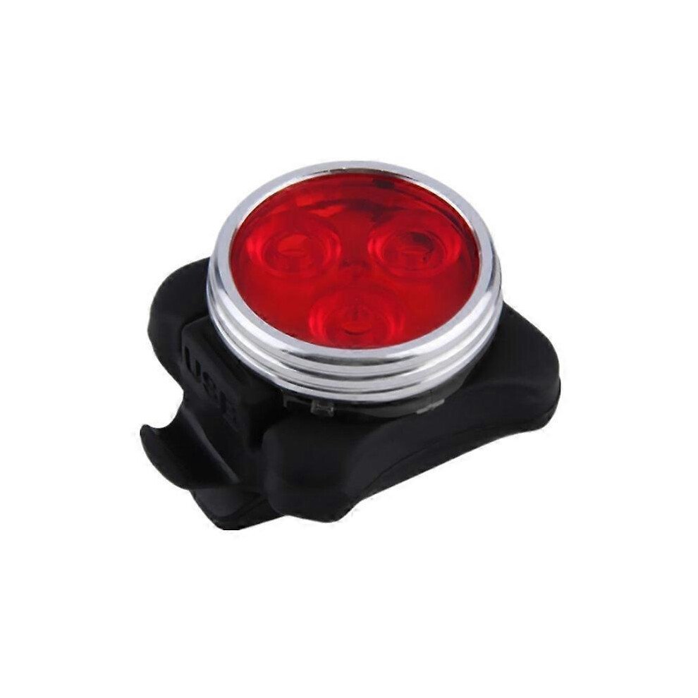 (As show, One size) USB rechargeable LED bike light with 4 steady/flash modes (red light)