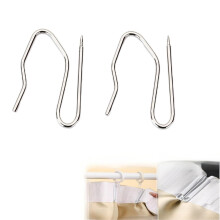 GSKQCRPR 10-Pack Heavy-Duty Zinc Alloy Curtain Hooks - Stainless Curtain Pins for Clamp & Pencil Folding Curtains, Durable Metallic
