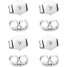 GSKQCRPR 6-Pair Sterling Silver Earring Back - Hypoallergenic Safe Locking Butterfly Back for Earrings, Durable 925 Silver St