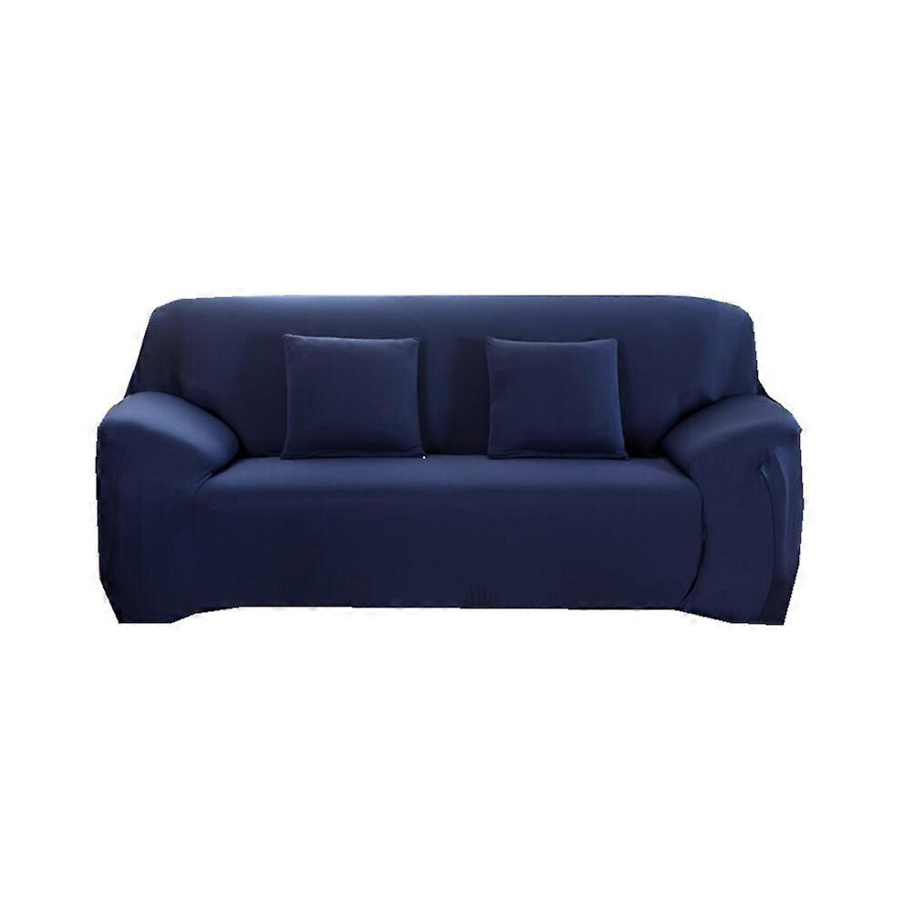(As show, One size) Sofa Cover with Armrest Stretch Armchair Cover Universal Magic Sofa Cover (2 Seater, Navy Blue) Without Pillowcase