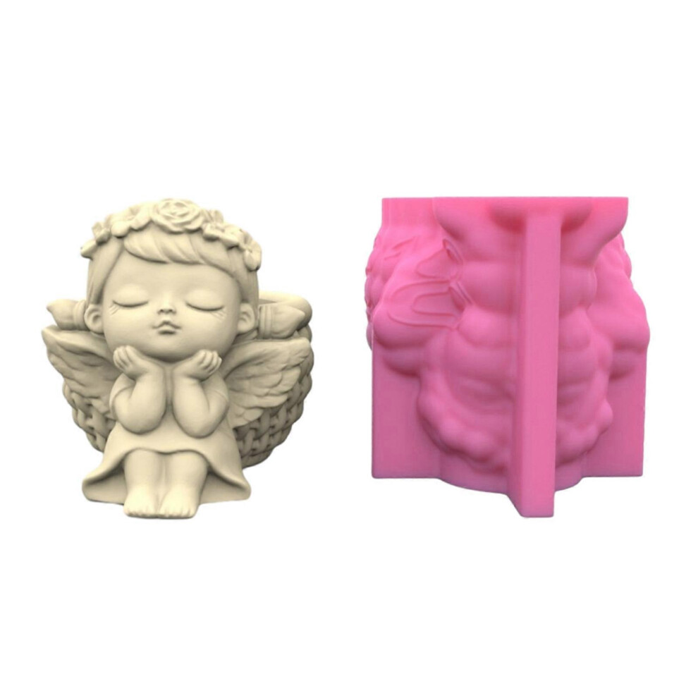 (C, One Size) Wreath Girl Vase Silicone Mold Scented Cement Ornament Homemade Diy Flower Pot Mould Pen Holder Resin Molds Craft 7683012693175