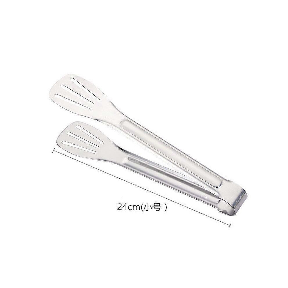 (As show, One size) Stainless Steel Kitchen Tongs for BBQ Heat Resistant Non-Slip Tongs for Cooking Grilling 24cm