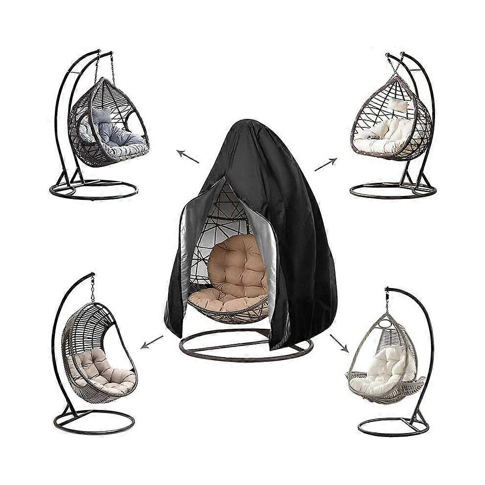 (As Show, One Size) 1Pcs (, About 115*190Cm) Hanging Chair Cover Hanging Chair Cover Egg Slipcover Chair Slipcovers Waterproof For Furniture Gard Black