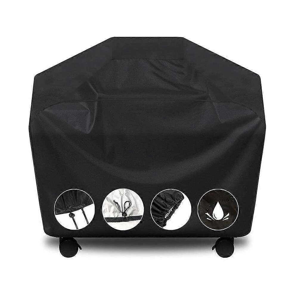 (As Show, One Size) 1 Piece (, About 170*61*117Cm) Xl Size Barbecue Grill Cover & Triangular Bbq Grill Cleaning Brush Black