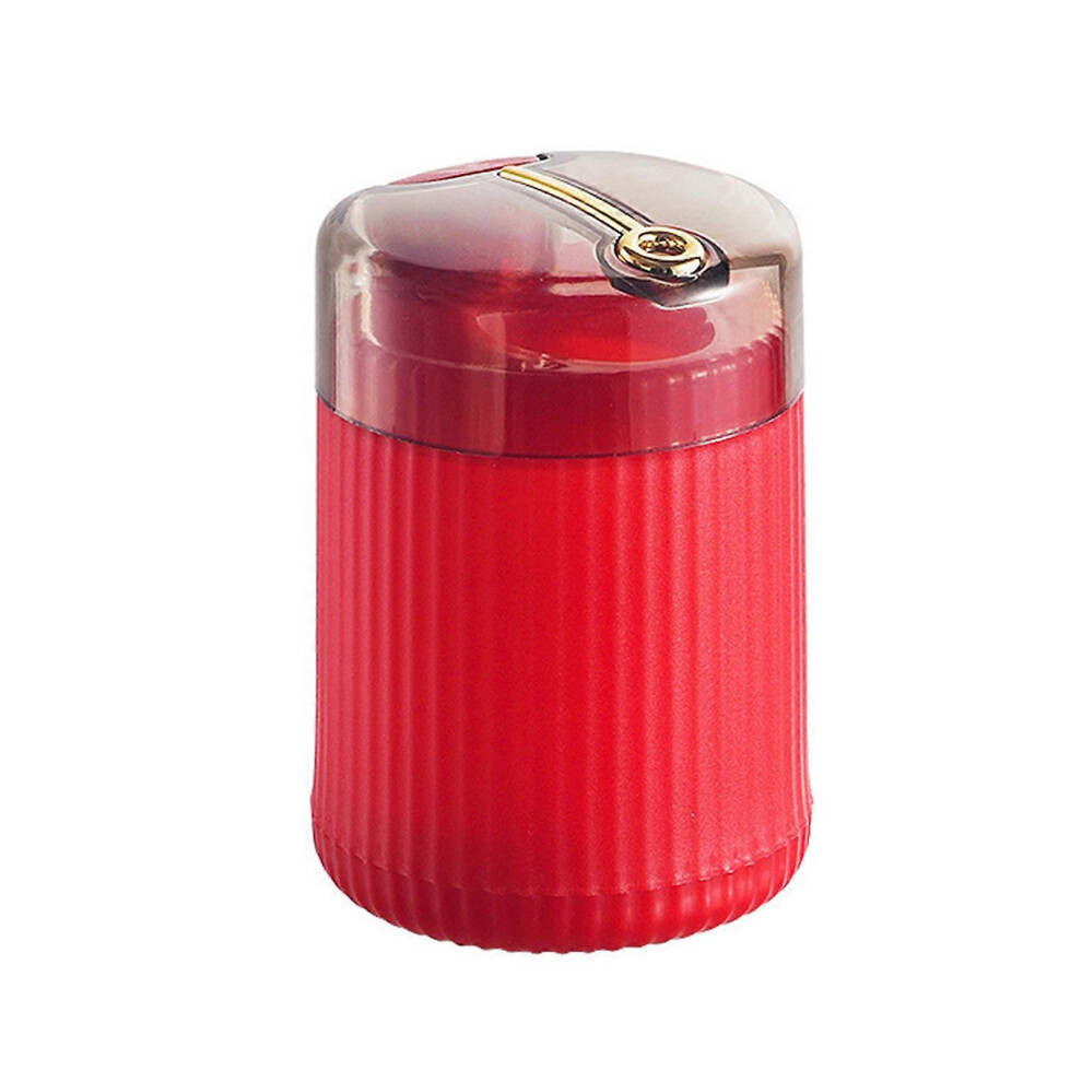 (As Show, One Size) Cylinder Toothpick-Case Toothpick Dispenser Portable-Press Type Toothpick Holder Push-Type Toothpick Round Dispenser Red 7683012673320