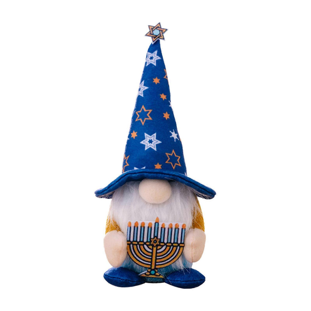 (Gyro Model, One Size) Hanukkah Gnome Plush Doll For Jewish Holiday Plush Chanukah Figurine Ornament For Homes Office Display Decors 7683012665554