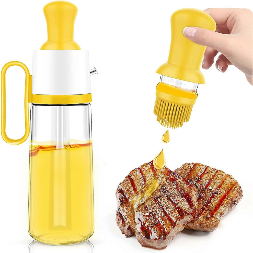 (As show, One size) Oil Bottle With Cleaning Brush, Oil Dispenser With Brush, Oil Bottle With Brush, Oil Bottle With Silicone Brush, For Vinegar, Barbecue, Kitchen (550ml