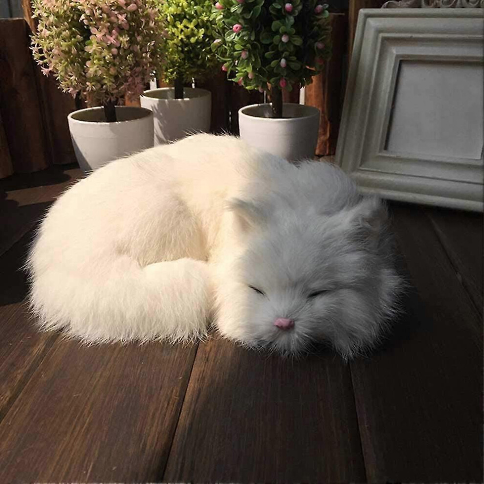 (As show, One size) Realistic Cat Life Sleeping, Cat Soft Toy, Fake Plush Toy, Fake Feline Kitten, Emulation Sleeping Breathing Toy Cat Animal Cat, Ph