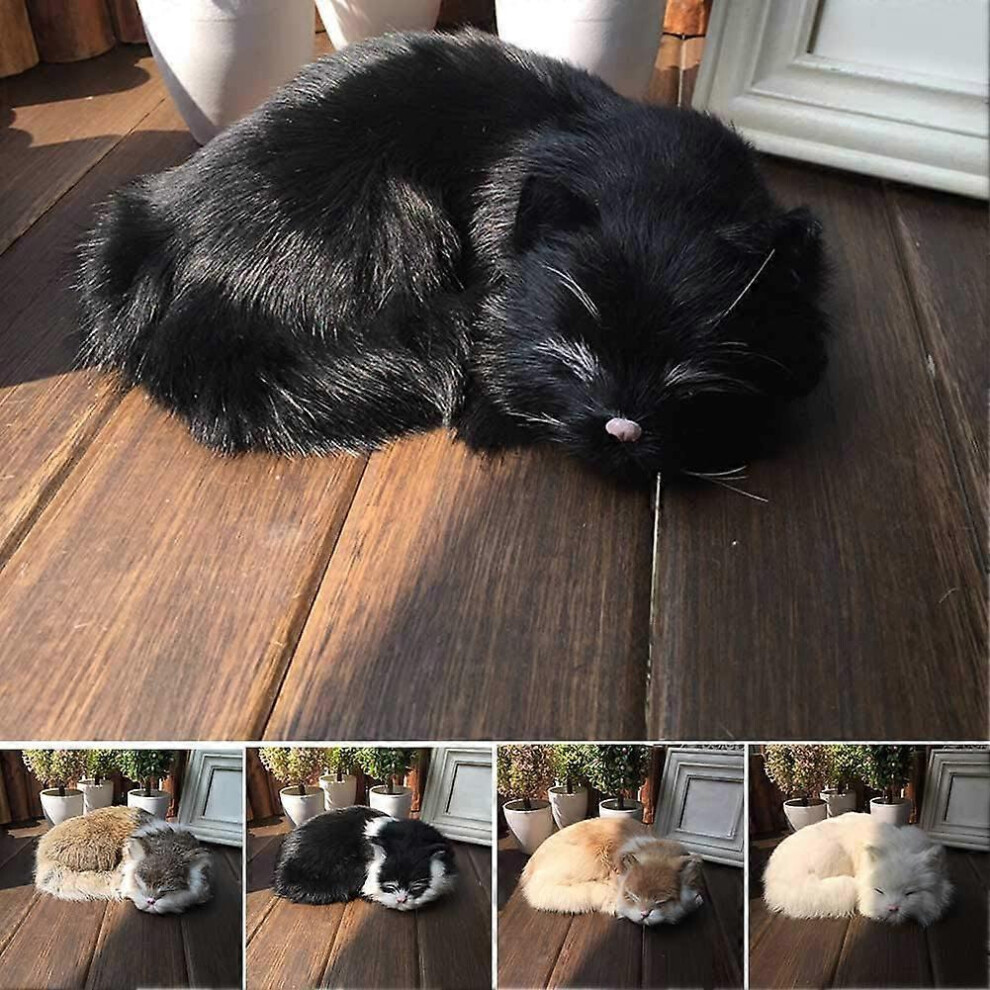 (As show, One size) Realistic Cat Life Sleeping, Cat Soft Toy, Fake Plush Toy, Fake Feline Kitten, Emulation Sleeping Breathing Toy Cat Animal Cat, Prop Photography Reali