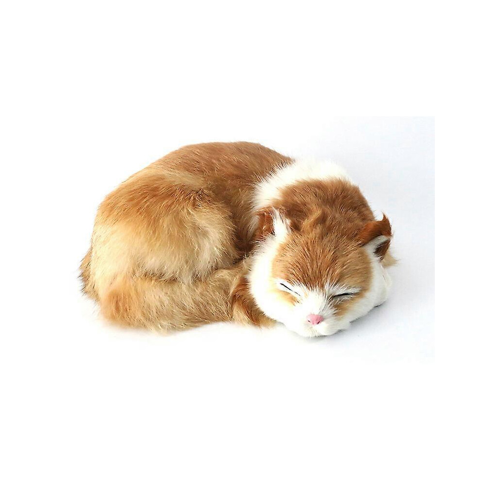 (As show, One size) Realistic Cat Life Sleeping, Cat Soft Toy, Fake Plush Toy, Fake Feline Kitten, Emulation Sleeping Breathing Toy Cat Animal Cat, Pr