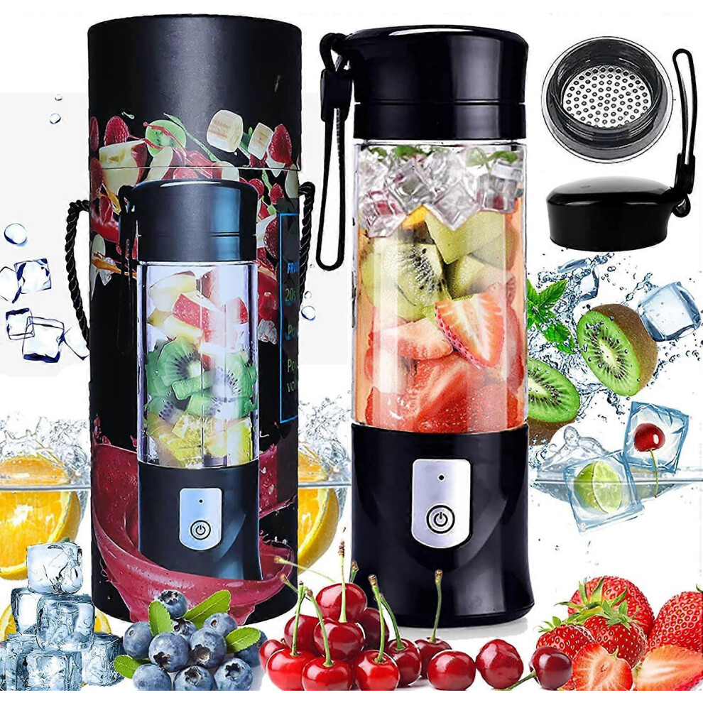 (As show, One size) Blender, Portable Fruit Blender, Mini USB Blender for Smoothie, Milkshake, Fruit Juice, Portable Blender 350-420ml 6 Blades for Sport and Travel, BPA