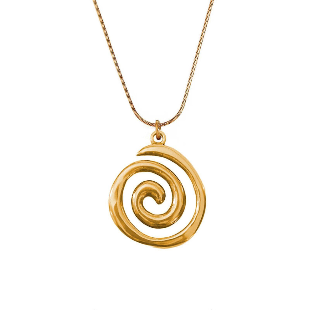 (Silver, One Size) Unisex Choker Necklace Handcrafted Swirl Pendant Neckchain Adjustable Round Circle Charm Clavicle Chain Ornament 7683012674082