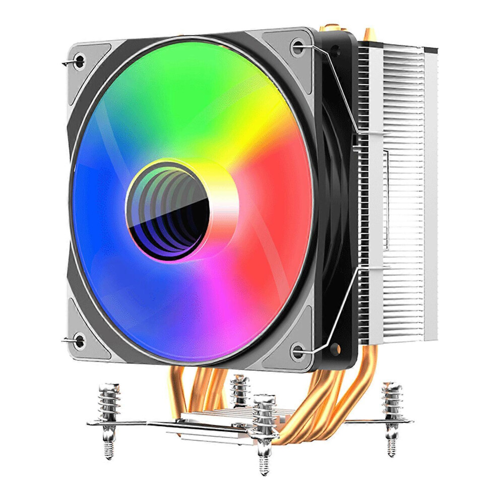 (Black, One Size) 12Cm Cpu Fan Computer Cooling Fan Easy Installs 4 Heatpipes Reliable Quiet Cooling For Processors Cpu Fan 7683012673894