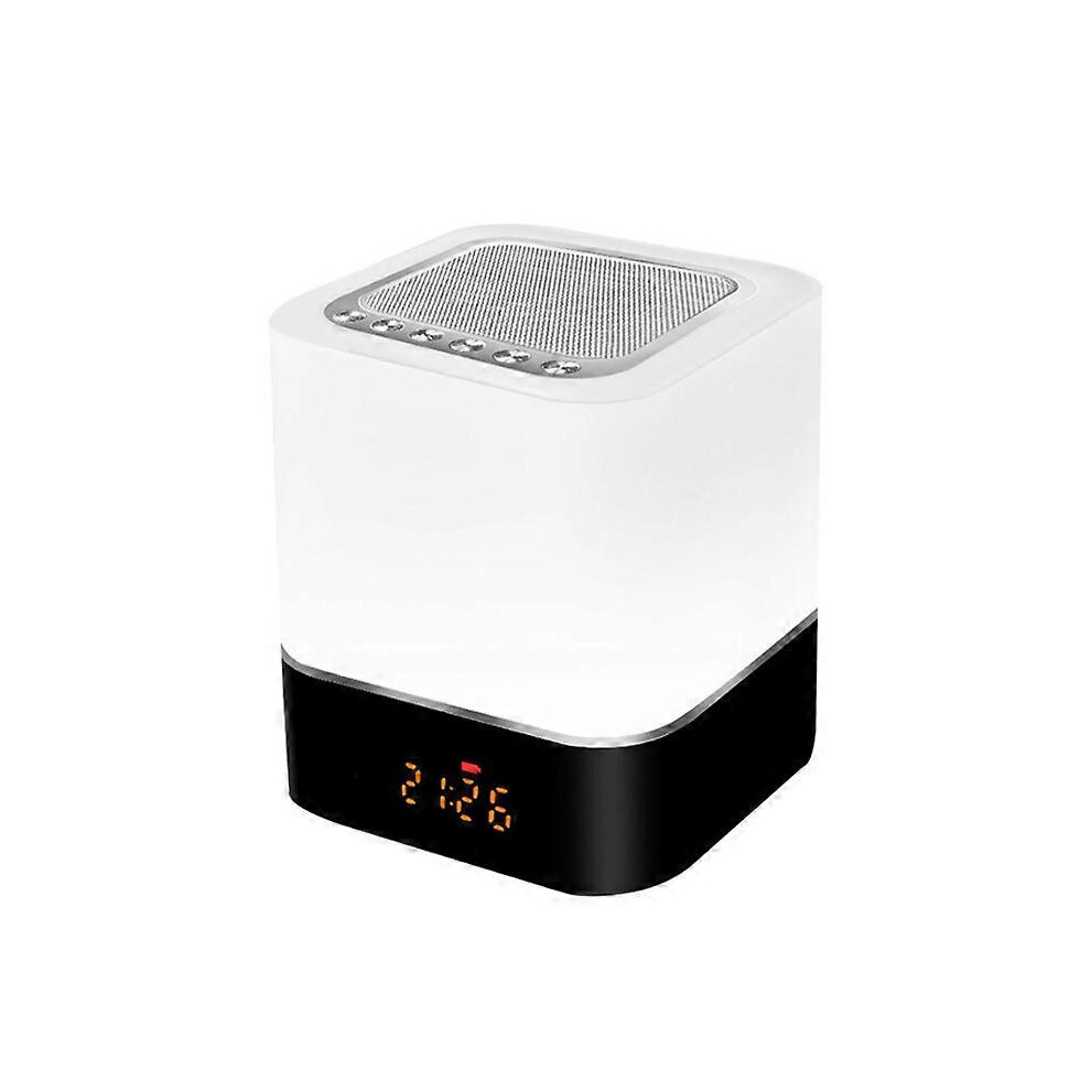 (As show, One size) 5 in 1 Portable Bluetooth Alarm Clock with Bluetooth Speaker, White Noise Bedside Lamp for Baby, Touch Control Multicolor Digital
