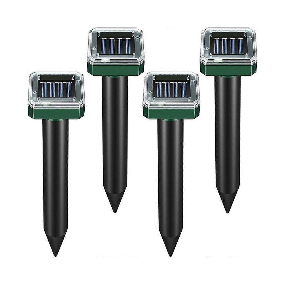 (As show, One size) Solar Ultrasonic Rat Snake Repeller for Garden Pest Control (4 Pack)