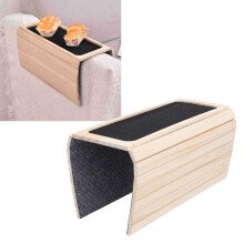 Holz-Sofa-Armlehnen-Tablett 43,5  34 cm, Natur-Kiefer-Flanell