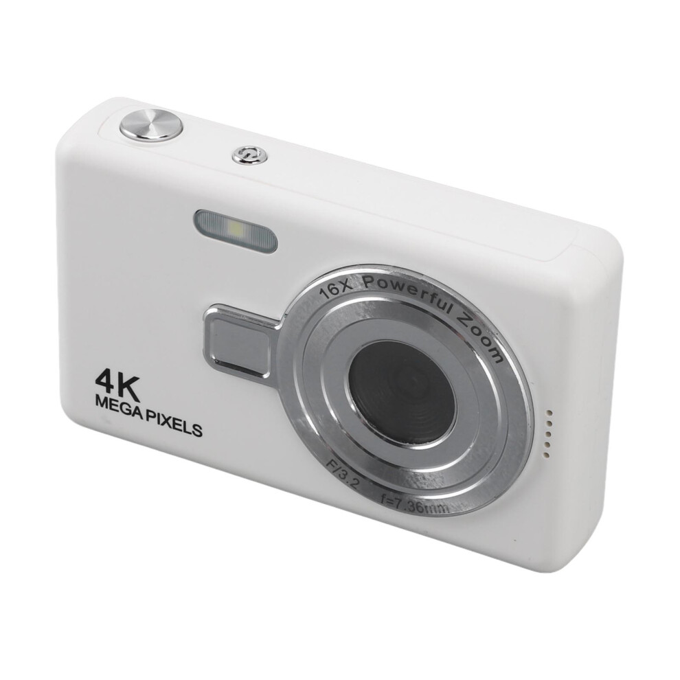 12Mp 1080P Digital Camera 2.4In Tft Screen 16X Zoom Auto Focus Pocket Digital Camera For Student Vlog White 5011313733214